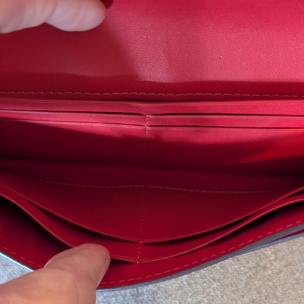 Coach Red Leather Wristlet with Gold Accent - Picture 9 of 9